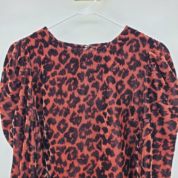 Dolan Anthropologie Charley Velvet Long Sleeved Cheetah Print Shirt XS - Picture 10 of 11